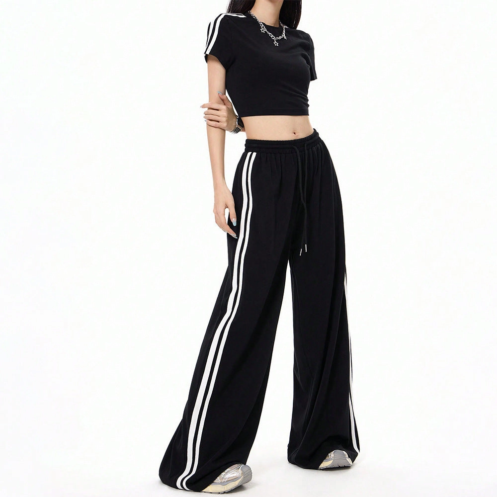 Sports Style Wide-leg Casual Pants Loose Draggle-tail Trousers Fit For Movement