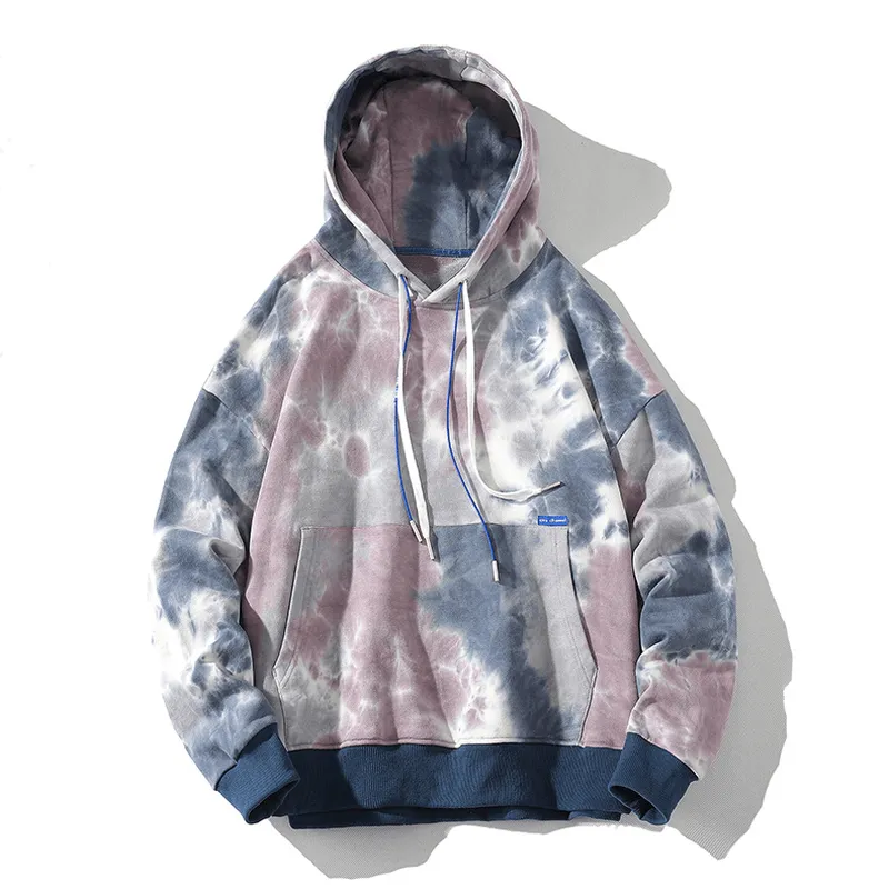 Cozy Collection High Gram Hooded Tie Dye Sweatshirt Hip Hop Loose