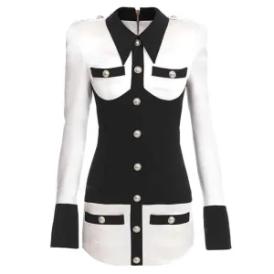 Women's Structured Mini Dress Soft Cut Long Lines