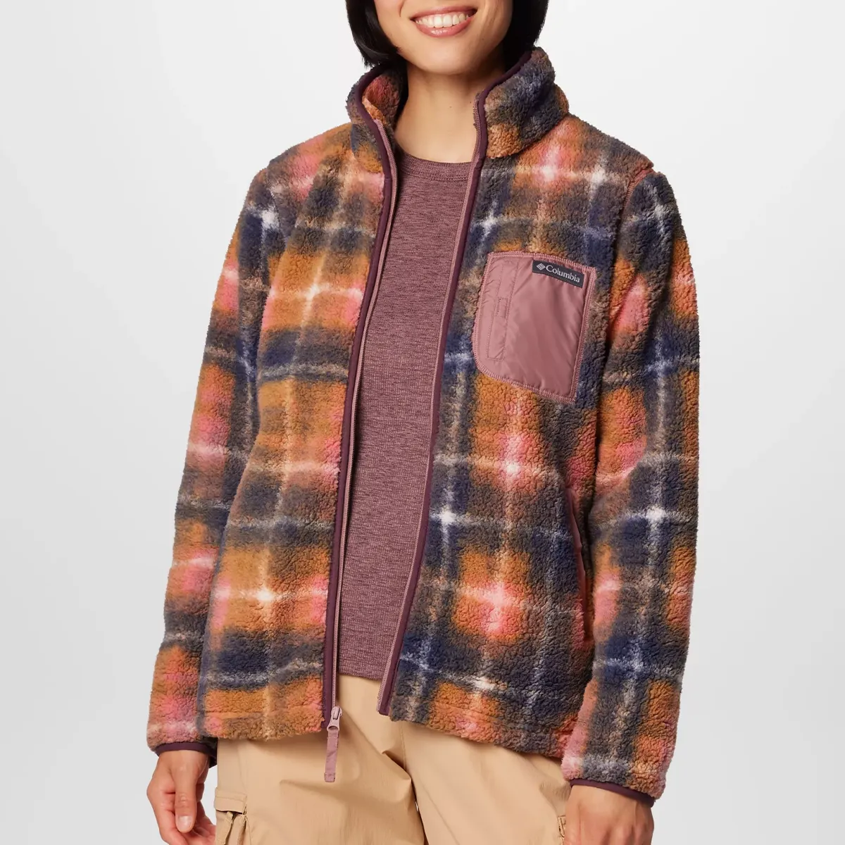 NonRestrictiveCollar SnagProof Women's West Bend Print Full Zip II Fleece Jacket 208585