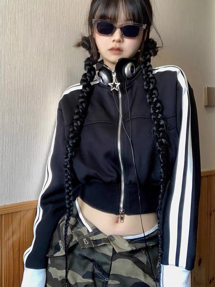 European And American Slim Short Sweater Women Glittery accents