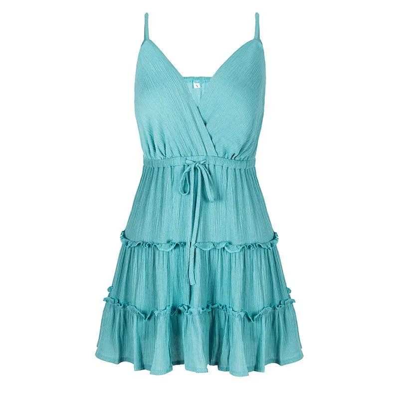 Flowy summer gown Modern Silhouette European and American sexy floral dress