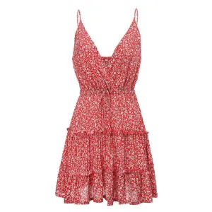 Magnetic-Closure Easy Look European and American sexy floral dress