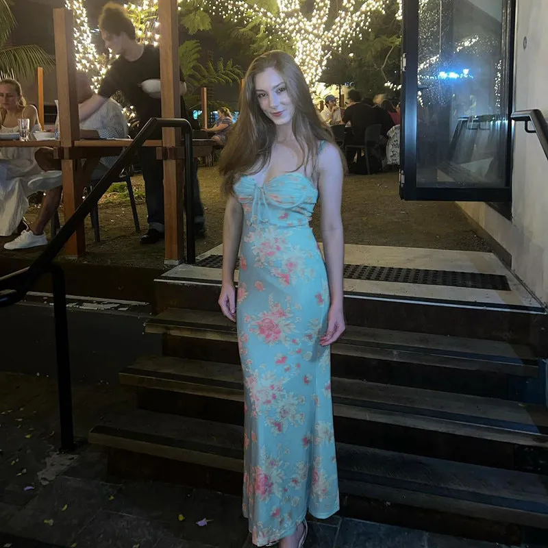 European And American Style Sexy Printing Slip Dress Women Bare Arm Feather Light