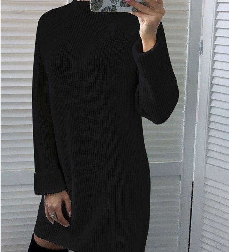All Wear Travel Vibe European and American Autumn EBAY Explosions Dress Sexy High Neck Long Sleeve Dress