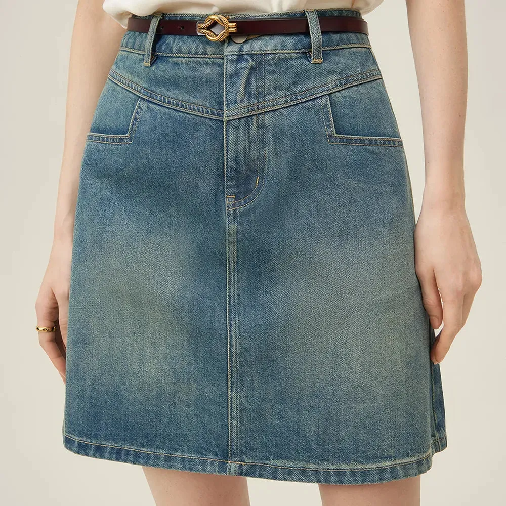 Polished Wear A-line Denim Skirt