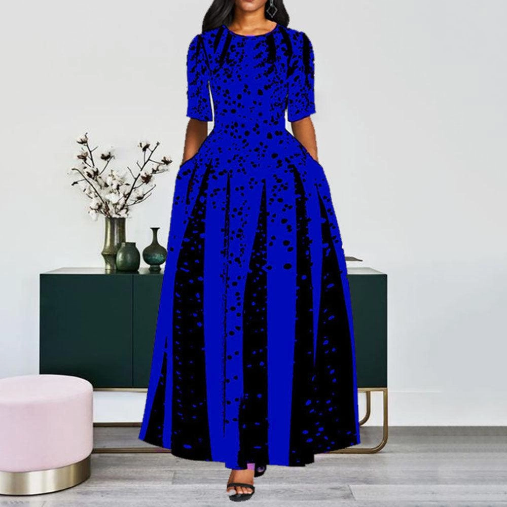 Relax Motion European and American digital print dress