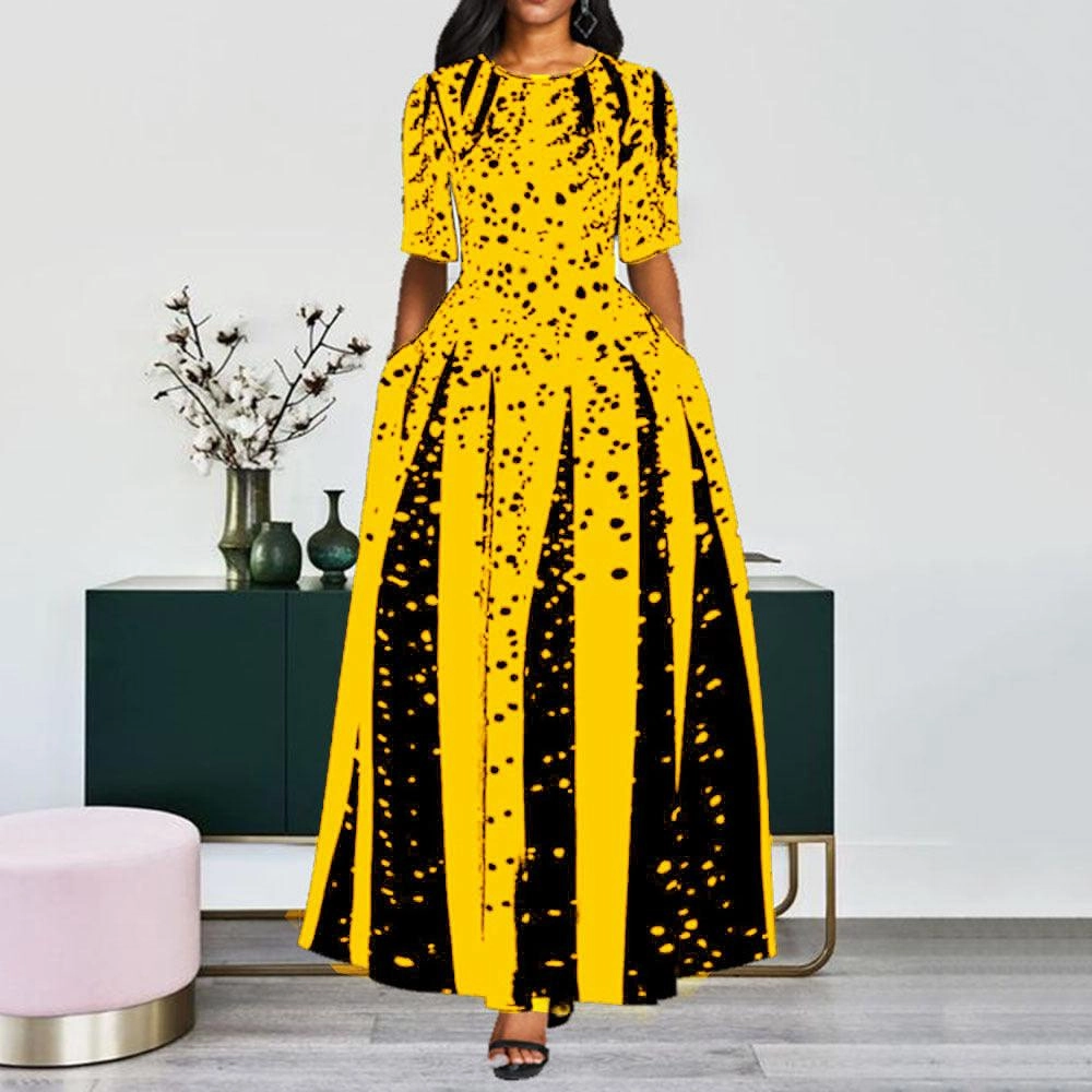 Everyday Comfort European and American digital print dress