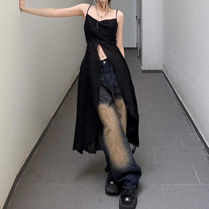 Striped Design Spicy Girls' Personality Strap Top Summer