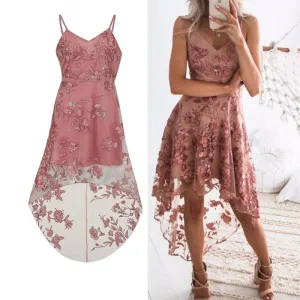Travel Vibe Explosive Models Sexy Sling Irregular Lace Stitching Dress Bandage Skirt