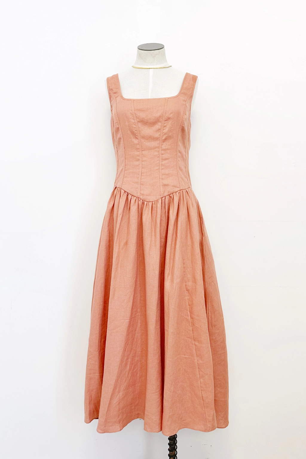 Minimalist Waist Cozy Wear Thierry Linen Midi Dress