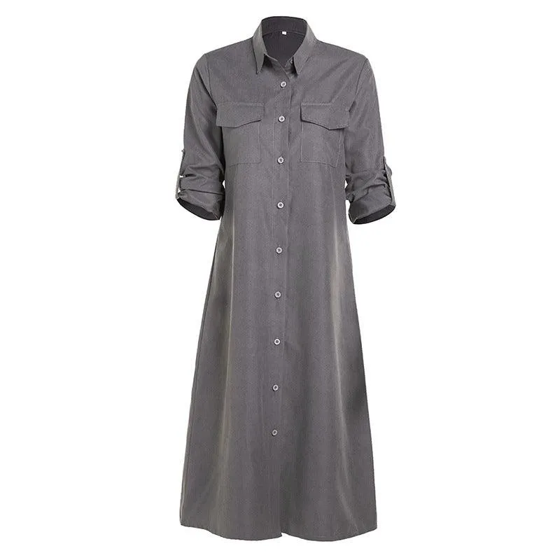 Red Carpet Breeze Flow Long sleeve shirt dress