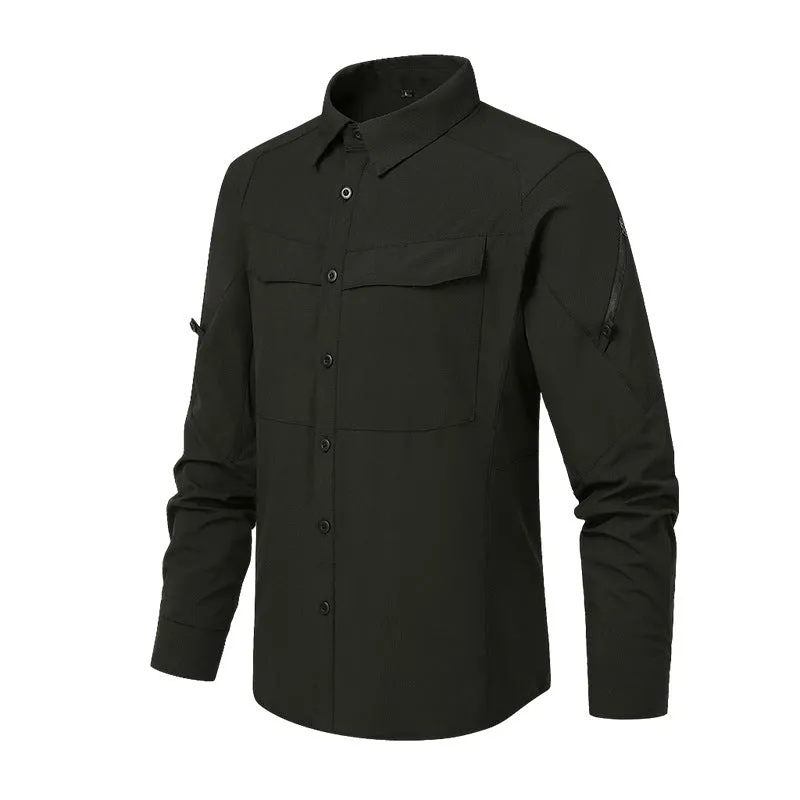 Fashion Outdoor Tactics Quick-drying Shirt Men HighNeckCut