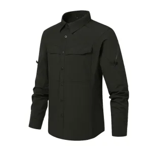 Sporty Design Airflow Mesh Insert Fashion Outdoor Tactics Quick-drying Shirt Men