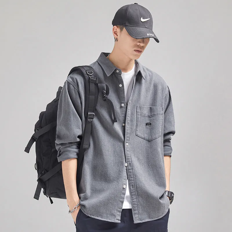 Fashion Personality Men's Retro Loose Shirt Versatile Base Layer Sustainable Manufacturing Process