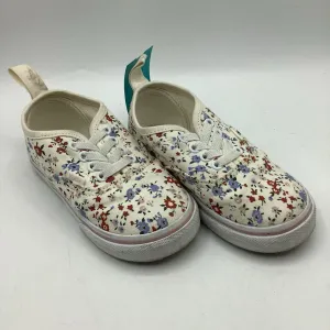 Size 7.5: Vans White/Colorful Floral Slip-On Sneakers City Runner Stabilizing Shank