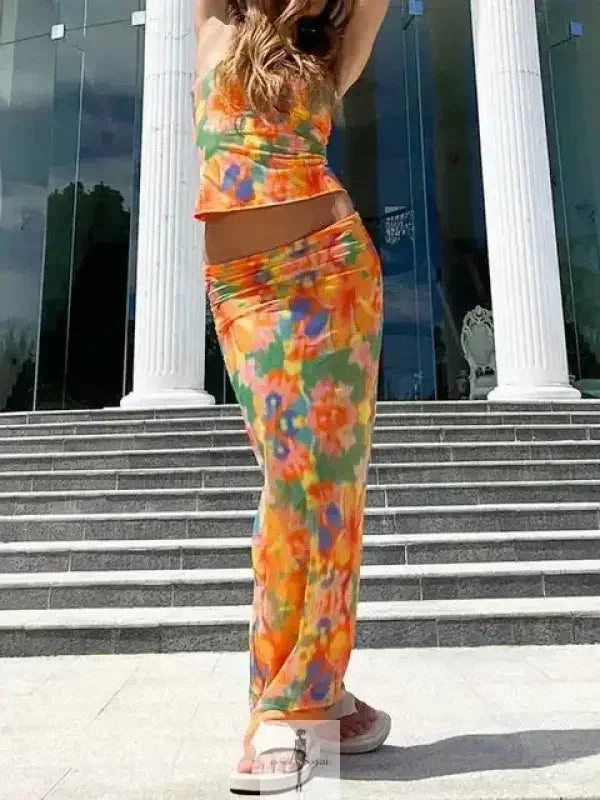 Feminine Mood Sexy Bandeau and Skirt Set