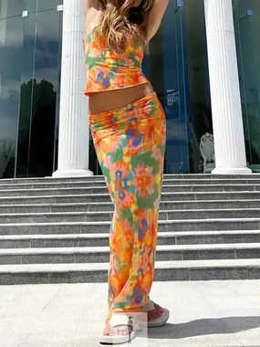 Sexy Bandeau and Skirt Set Fall Outfit