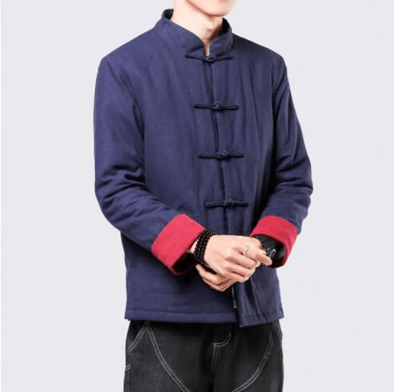 Zippered Closures Multipurpose Layering Fashionable and Simple Men'S Disc Button Padded Jacket