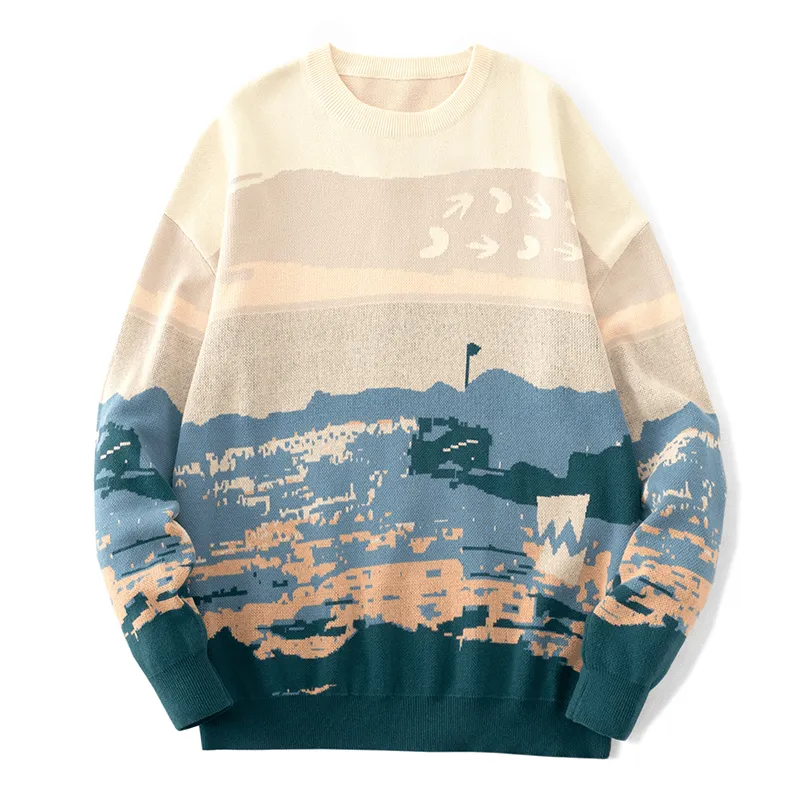 Fashionable and Simple Men'S Loose Warm Sweater Relaxed fit wear