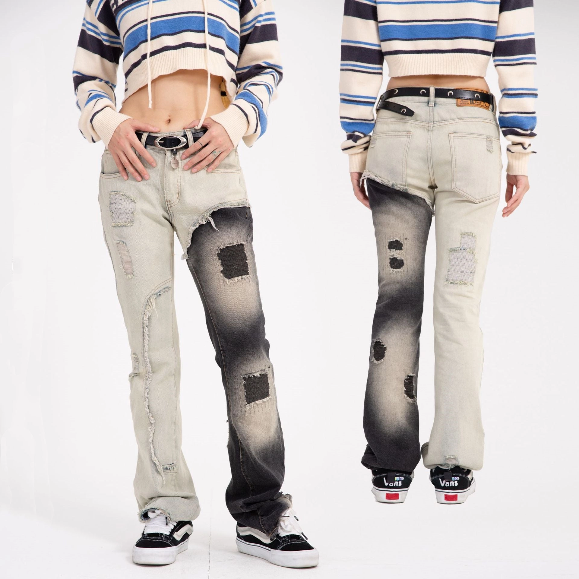 Fashionable Mandarin Duck Patched Jeans Female Brunch Outfit Night Out Fashion Lover Minimalist