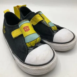 Size 9: Converse Black/Yellow Velcro Strap Sneakers No Friction