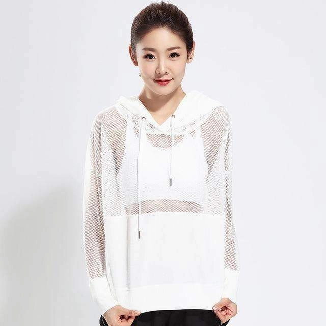 Durable Blends Female Mesh Hoodies Yoga Coat Workout Long Sleeved T Shirt Outdoors Running Sport Jacket Yoga Sportswear 2018 New Sportwear
