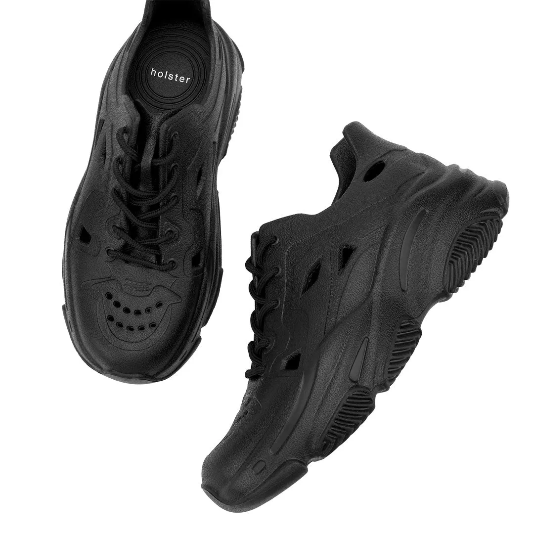 Fierce - Black Chic Cushion Moisture Wicking Fabric