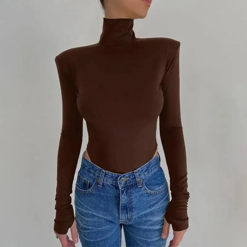 FadeResistant Backless Shoulder Pad Bodysuit