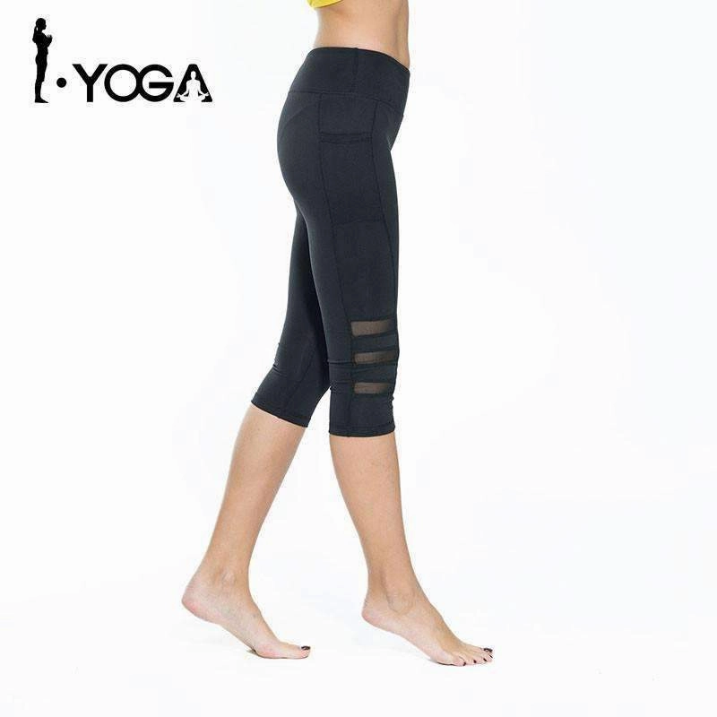 Breathable mesh Flex Fit Contoured Cuffs Fitness Women Yoga Leggings Sexy Gym Sports Pants Workout Tights Sexy Slim Mesh Yoga Sportswear Hips Push Up Elastic Trousers