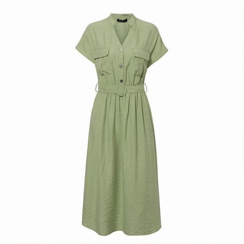 Smooth Texture Urban Light Casual short sleeve slim dress