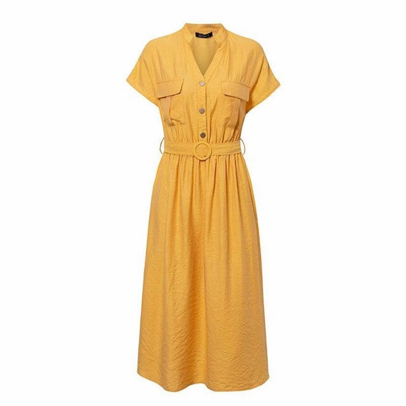 Casual short sleeve slim dress MoistureWickingTechnology Effortless Fit