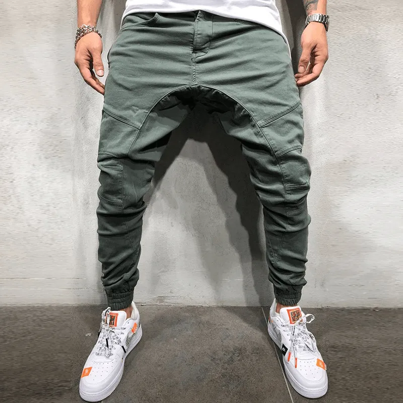 Hip Hop Side Zipper Trousers Men'S Leggings Easy Stretch