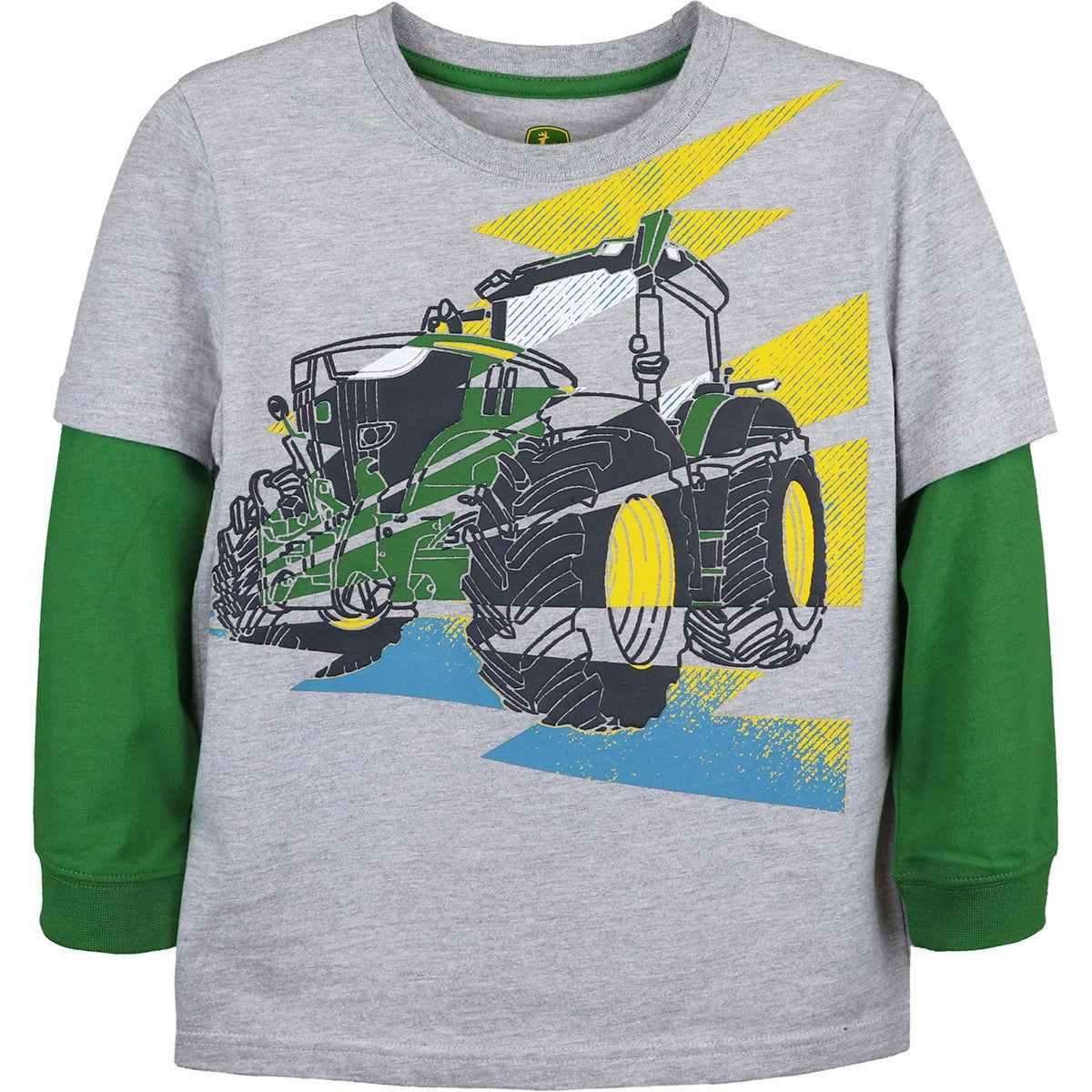Boys' Long-Sleeve Tractor Lightening Tee J4T564HC NonIrritatingEdges NonChafe Lining