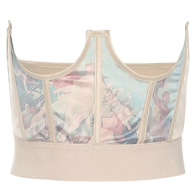 Shestyle Bone Wrap Corset Women Sexy 2021 Painting Galaxy Printed Shapwear Girdle Belt Feshion Streetwear Flattering Waist Design Fit Elegant Silhouette