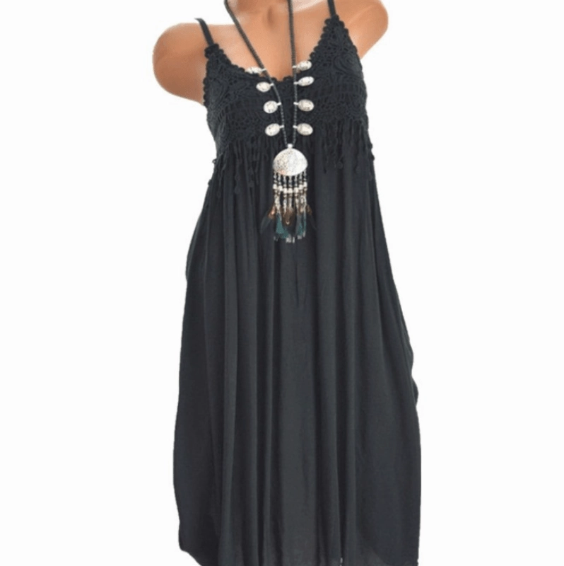 Classic Movement Long dress with lace suspenders