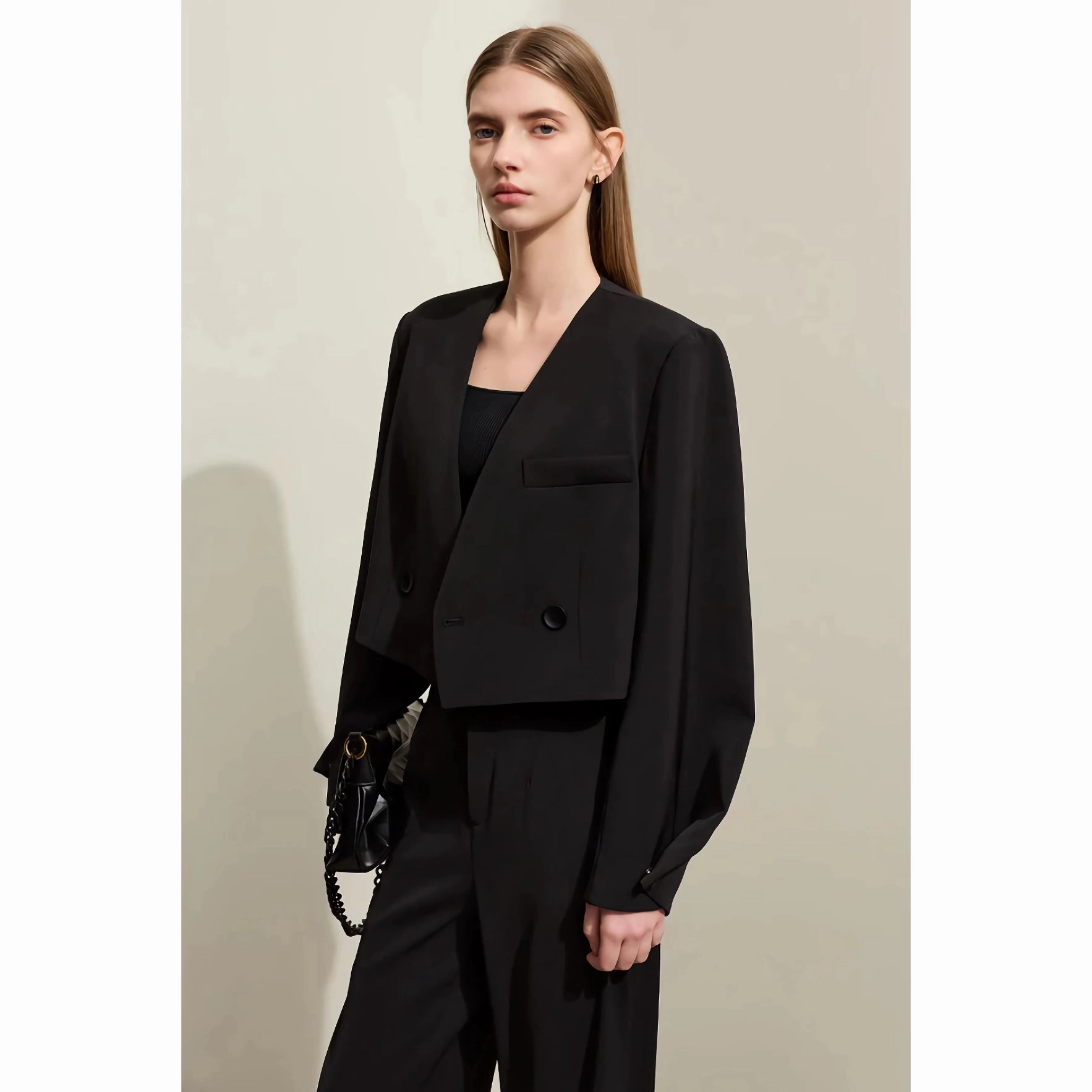 Survival Use Modern Travel Look Pant Suits - V-neck Blazer and Casual Pants Office Set