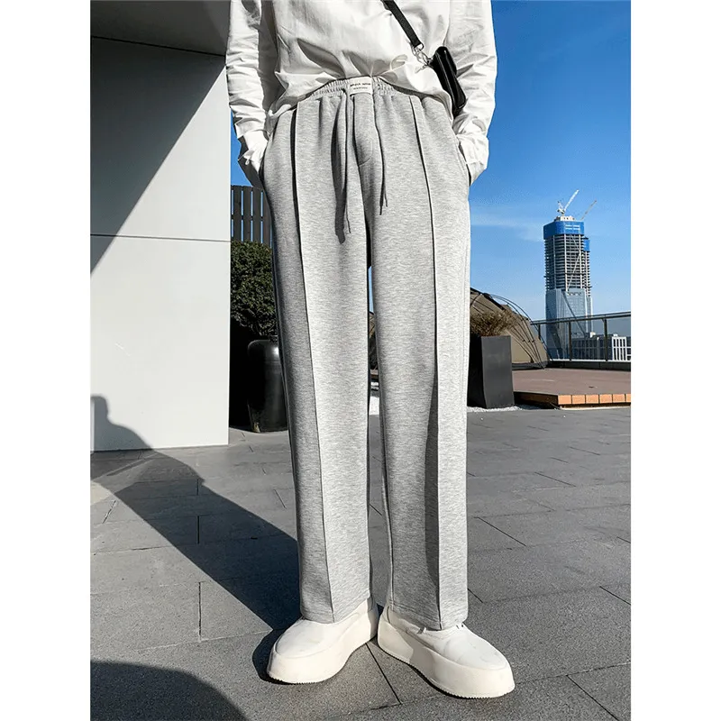 Casual Flex Loose Straight Drape Cotton Wide-Leg Casual Pants