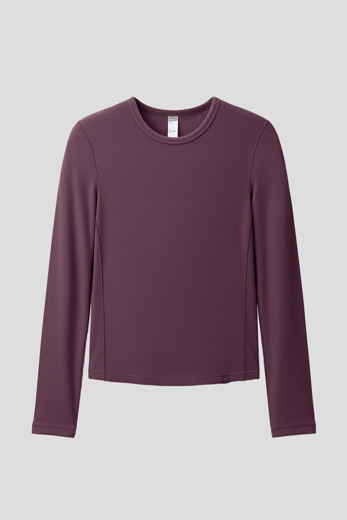 FlexEase ?C Women??s Seamless Ribbed Long Sleeve T-Shirt (Crew Neck) ContrastTipping