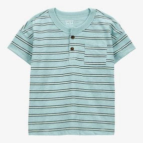 Quick Dry Material EcoFriendly Dye Toddler Striped Slub Jersey Henley 2T059910-960