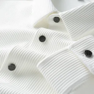 Thin Non-ironing Anti-wrinkle Business Casual White Shirt Stretch Weave Construction Soft Touch Fabric