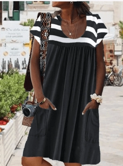 Bold Touches Striped short sleeve dress