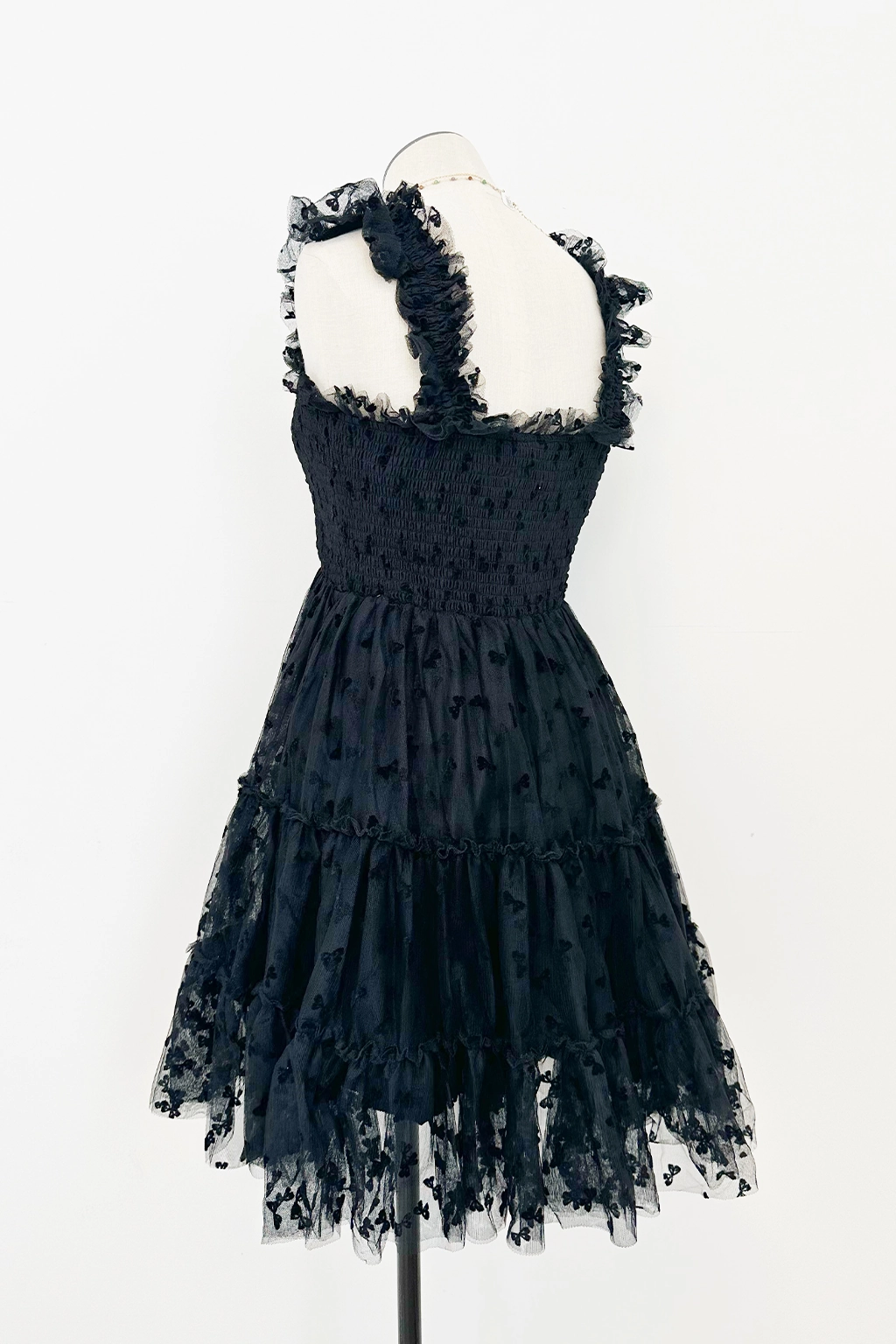 Flocked Tulle Mini Dress Winter Proof