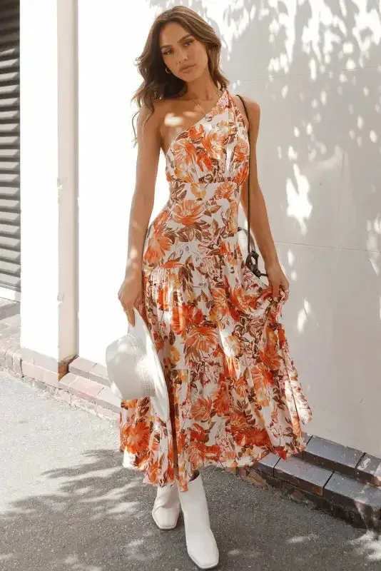Floral Pleated Dresses Trendy Design