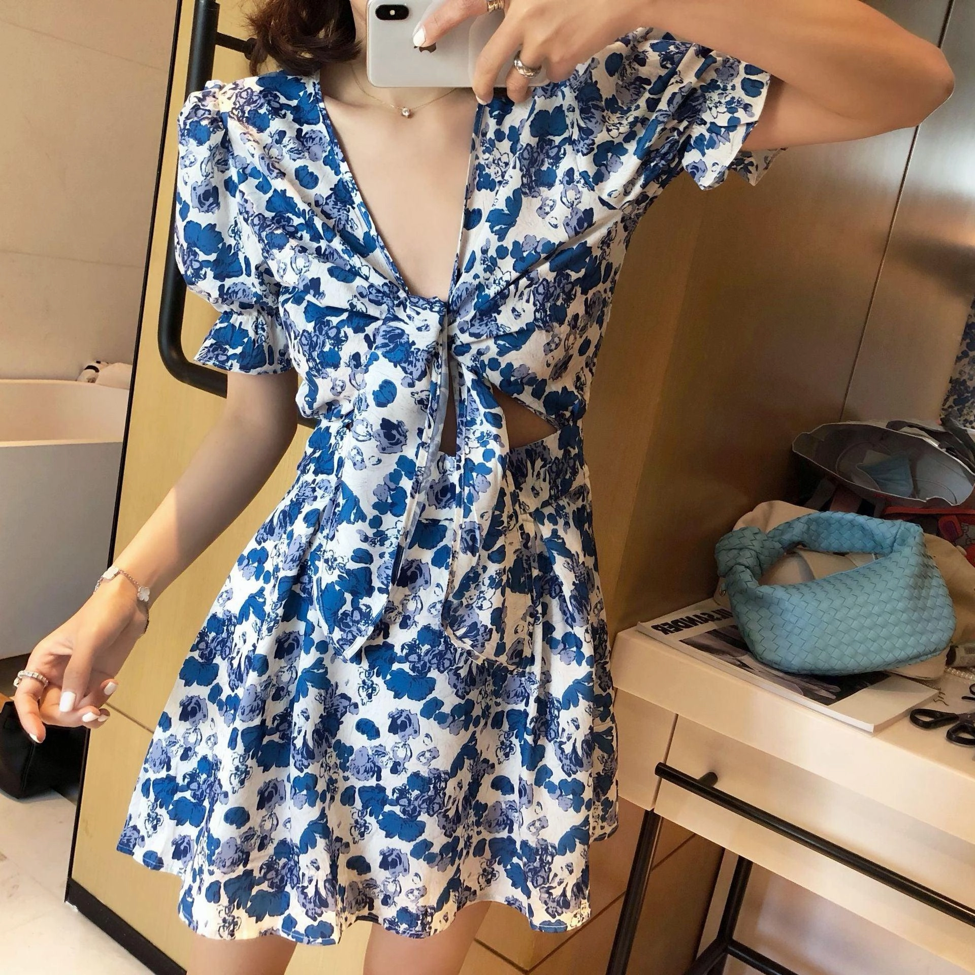 Floral puff sleeve dress Feminine Comfort All Fitwear