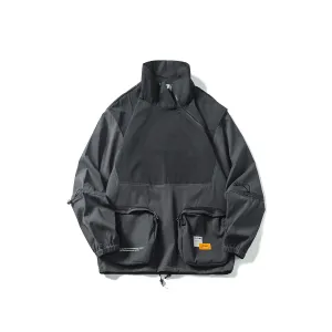 Trendy Diagonal Zipper round Pocket Jacket Sealed Seams Abrasion Resistant Edging