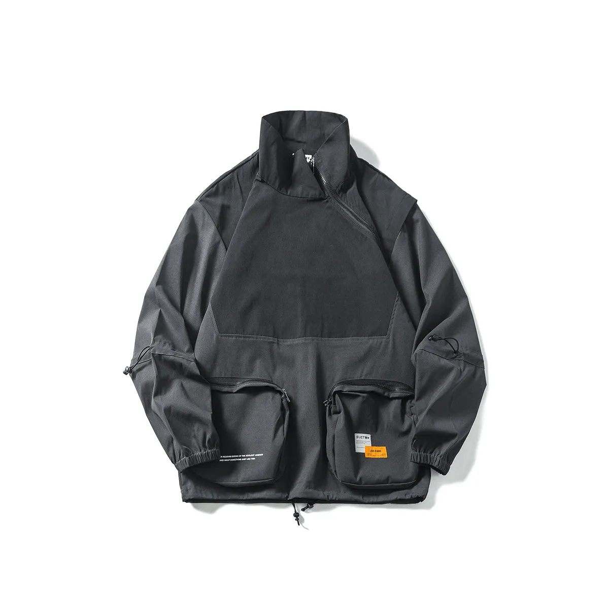 Warmth Without Bulk Reinforced Seams Trendy Diagonal Zipper round Pocket Jacket