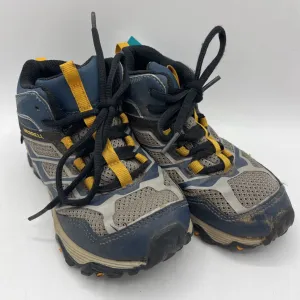 Size 12: Merrell Grey/Blue/Yellow Lace-Up Shoes Step Focus Glam shock absorption