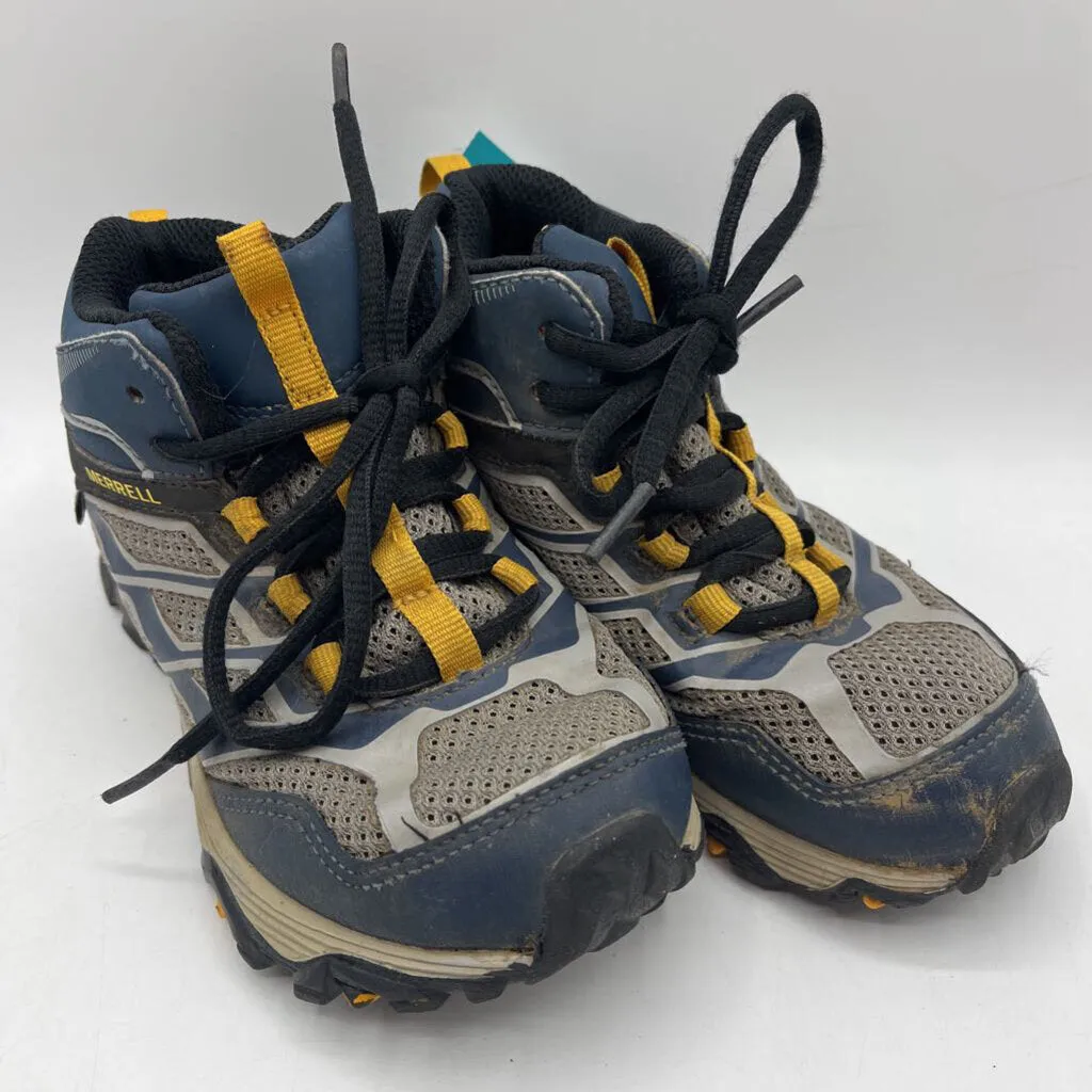 Size 12: Merrell Grey/Blue/Yellow Lace-Up Shoes Step Focus Glam shock absorption