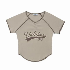 Women's Slimming Niche Fashion Brand Short Sleeve T-shirt Versatile Fit Structured Shoulder Support